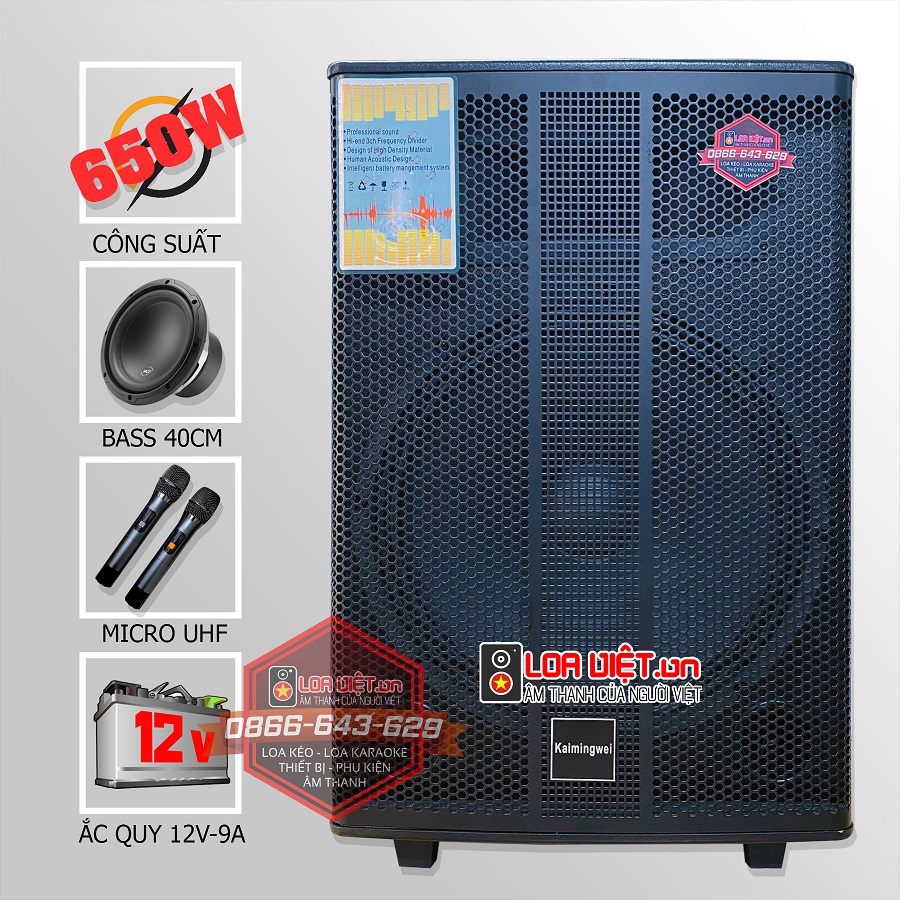 Loa kéo di động Kaimingwei SR1-15 - Bass 40 - 3 Đường tiếng